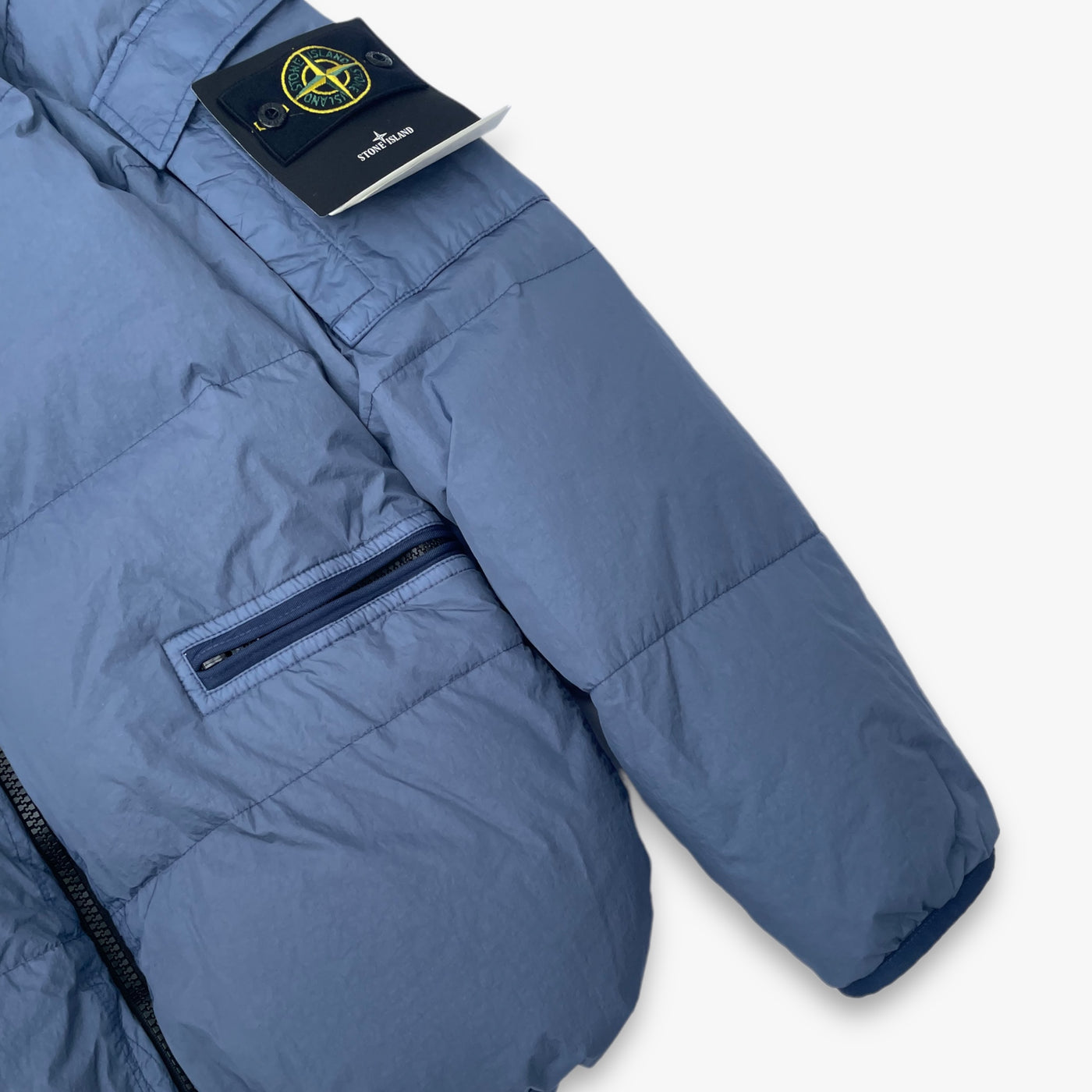 Stone Island Crinkle Reps Down Jacket - Blue